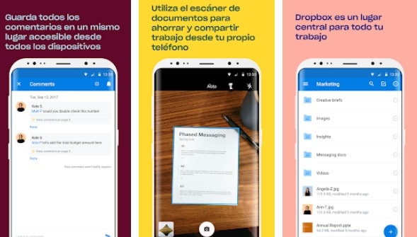 Interfaz de Dropbox para Android