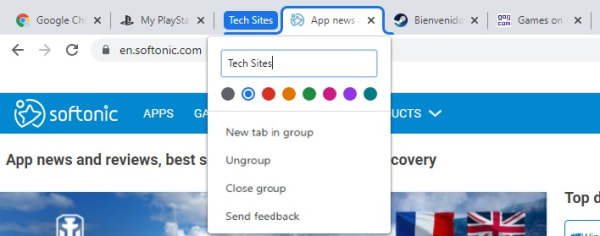 Add group tabs in Chrome