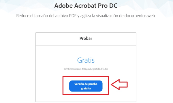Prueba gratuita de Adobe Acrobat DC Pro