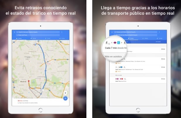 Interfaz de Google Maps en iOS