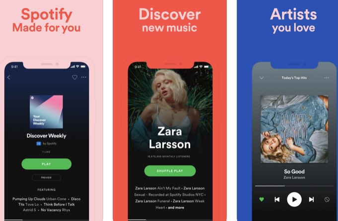 Interfaz de Spotify para iOS
