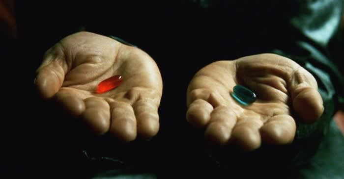 red pill blue pill matrix facts