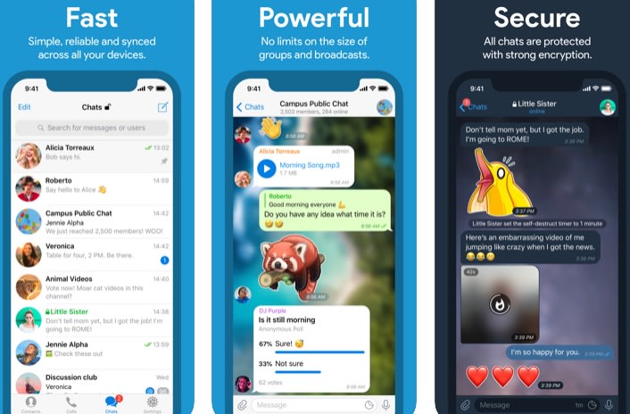 Interfaz de Telegram para iOS