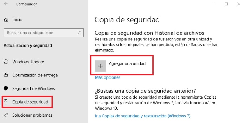 Cómo crear una copia de seguridad con Windows 10