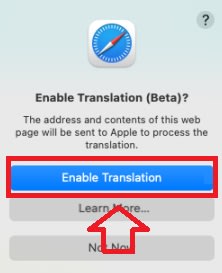 Activar la traducción en Safari