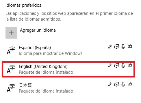 Cómo cambiar el idioma de Windows 10