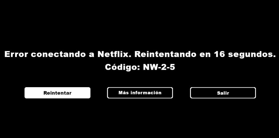 Error de conexión de Netflix