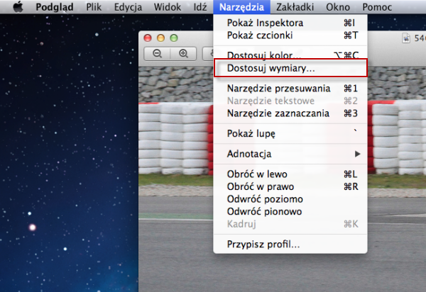 Jak zmniejszyc zdjęcie na Mac