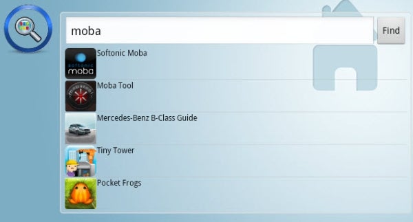 Bluestack App Player na Windows - wyszukiwarka