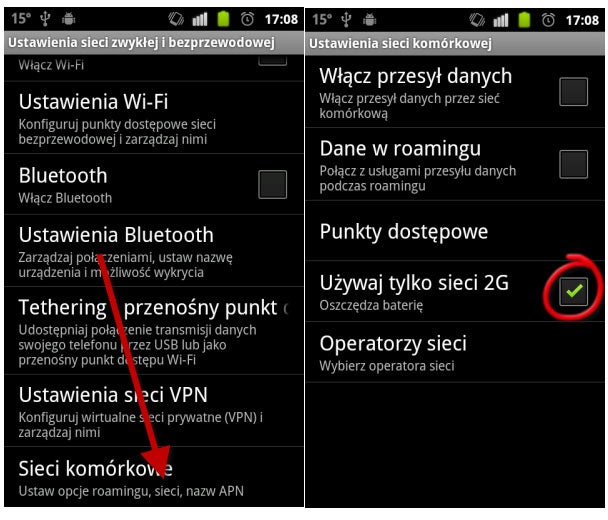 Sieci 3G w Android