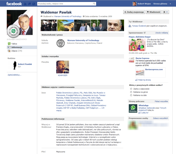 Stary profil FB Stary profil FB