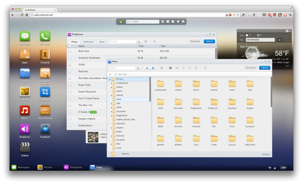AirDroid w przeglądarce