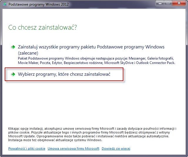Windows Mail instalacja