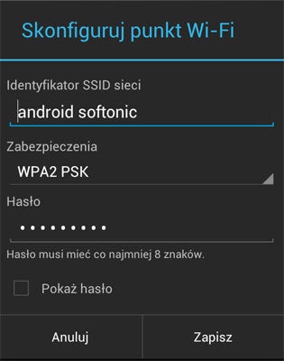 Skonfiguruj punkt dostępu WiFi