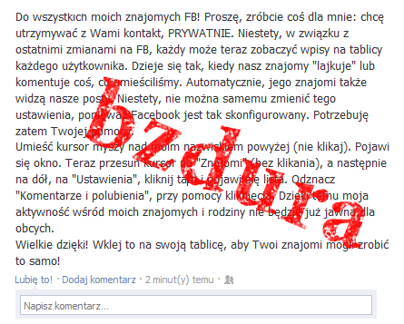 Lancuszek na Facebooku