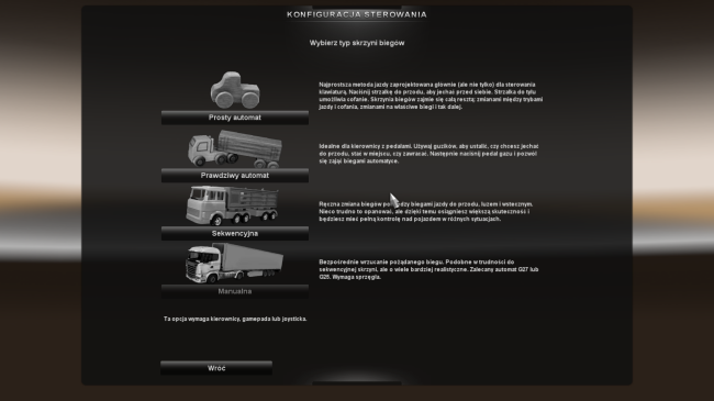 Euro Truck Simulator 2 sterowanie