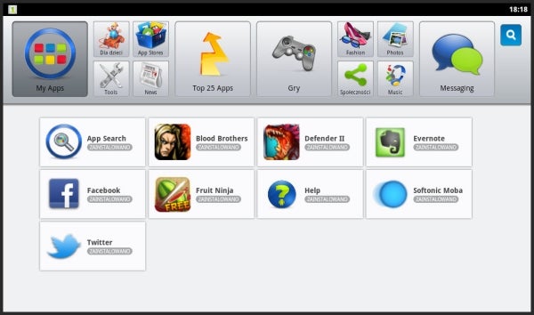 Główny ekran BlueStacks App Player Główny ekran BlueStacks App Player na Windows