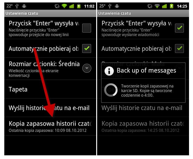 Tworzenie kopii cytatów na WhatsApp na Android