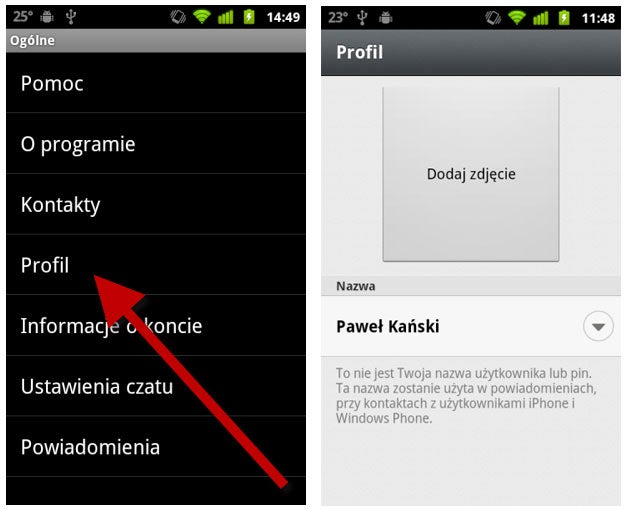 Zmiana zdjecia profilowego w WhatsApp