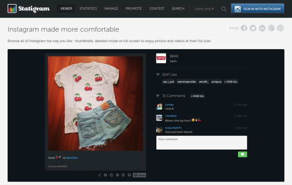 Statigram online