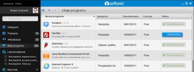 Moje zainstalowane programy