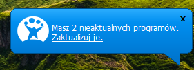Dymek z powiadomieniem o aktualizacjach