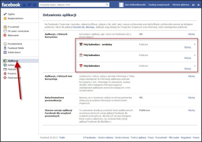 Aplikacje na Facebooku