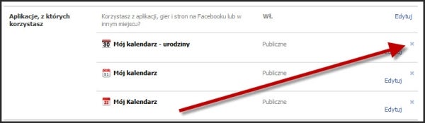 Usuwanie aplikacji z konta na FB