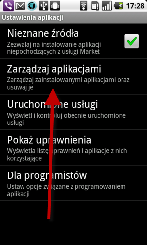 Android - zarządzaj aplikacjami