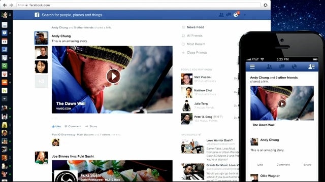 Facebook - nowy wygląd aktualności