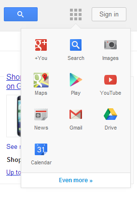 Google przyciski zamiast belki
