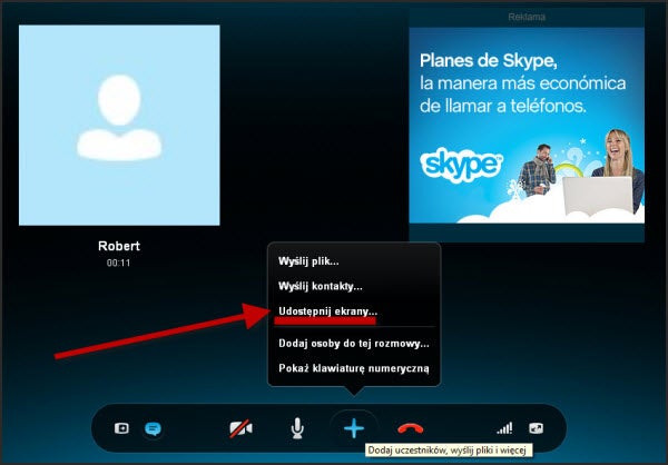 Jak udostępnić okno pulpitu swojemu rozmówcy na Skype