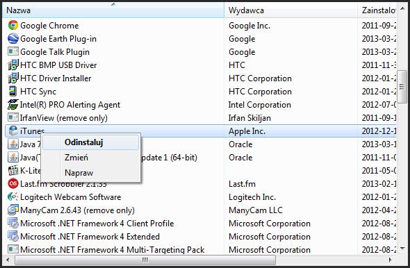 Jak usunąć programy z Windows