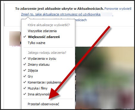 Przestań obserwować - Facebook Przestań obserwować - Facebook
