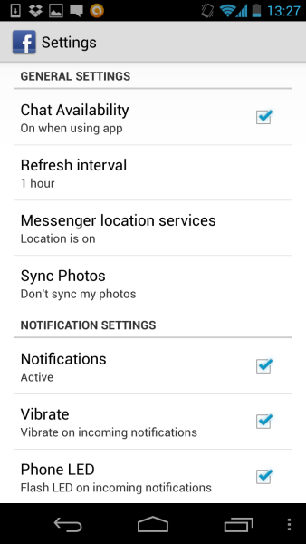 Facebook Home - opcje