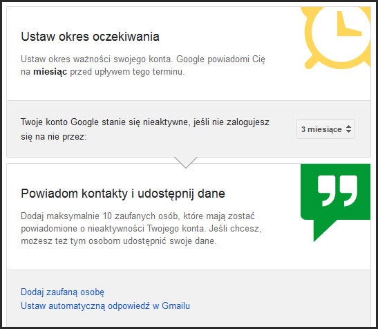 Menedżer nieaktwynych kont Google