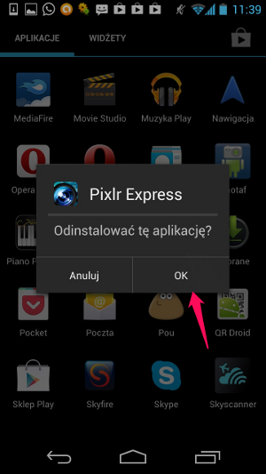 Jak odinstalować aplikację z Android