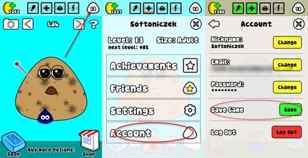 pou na komputer - synchronizacja save sejw