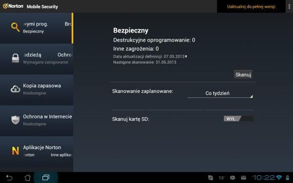 Norton Mobile Security na tablet z Android Norton Mobile Security na tablet z Android