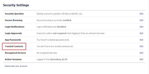 trusted contacts