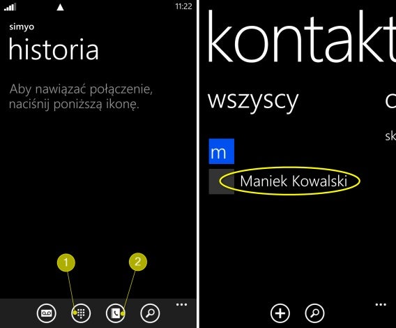 jak dzwonić z telefonu windows phone