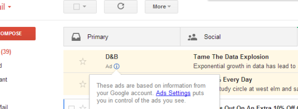Reklamy w Gmail