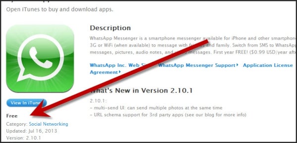 Whatsapp na iOS za darmo