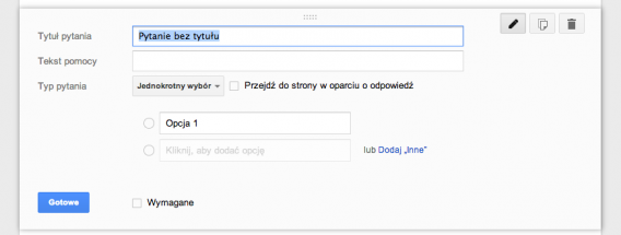 ankieta online google dysk drive - dodaj pytania