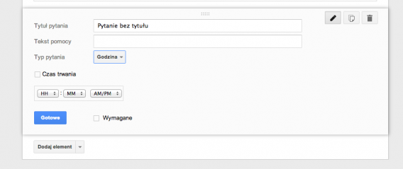 ankieta online google dysk drive - godzina ramy czasowe