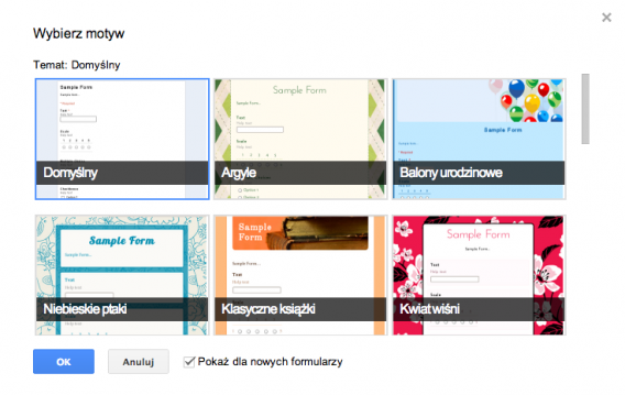 ankieta online google dysk drive - motywy graficzne