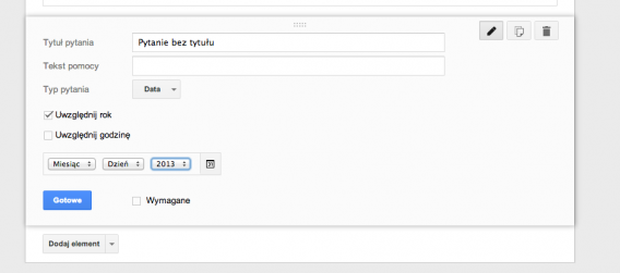 ankieta online google dysk drive - pytanie o datę urodzenia