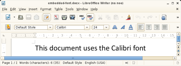 Osadzanie czcionek w LibreOffice