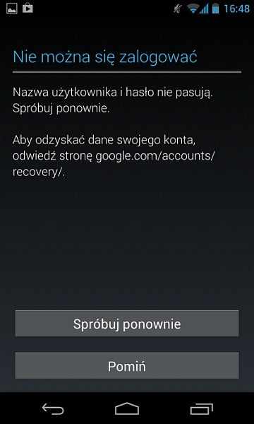 google play jak odzyskać hasło