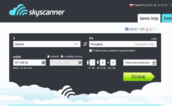 skyscanner wyszukiwarka lotow Promocje na bilety